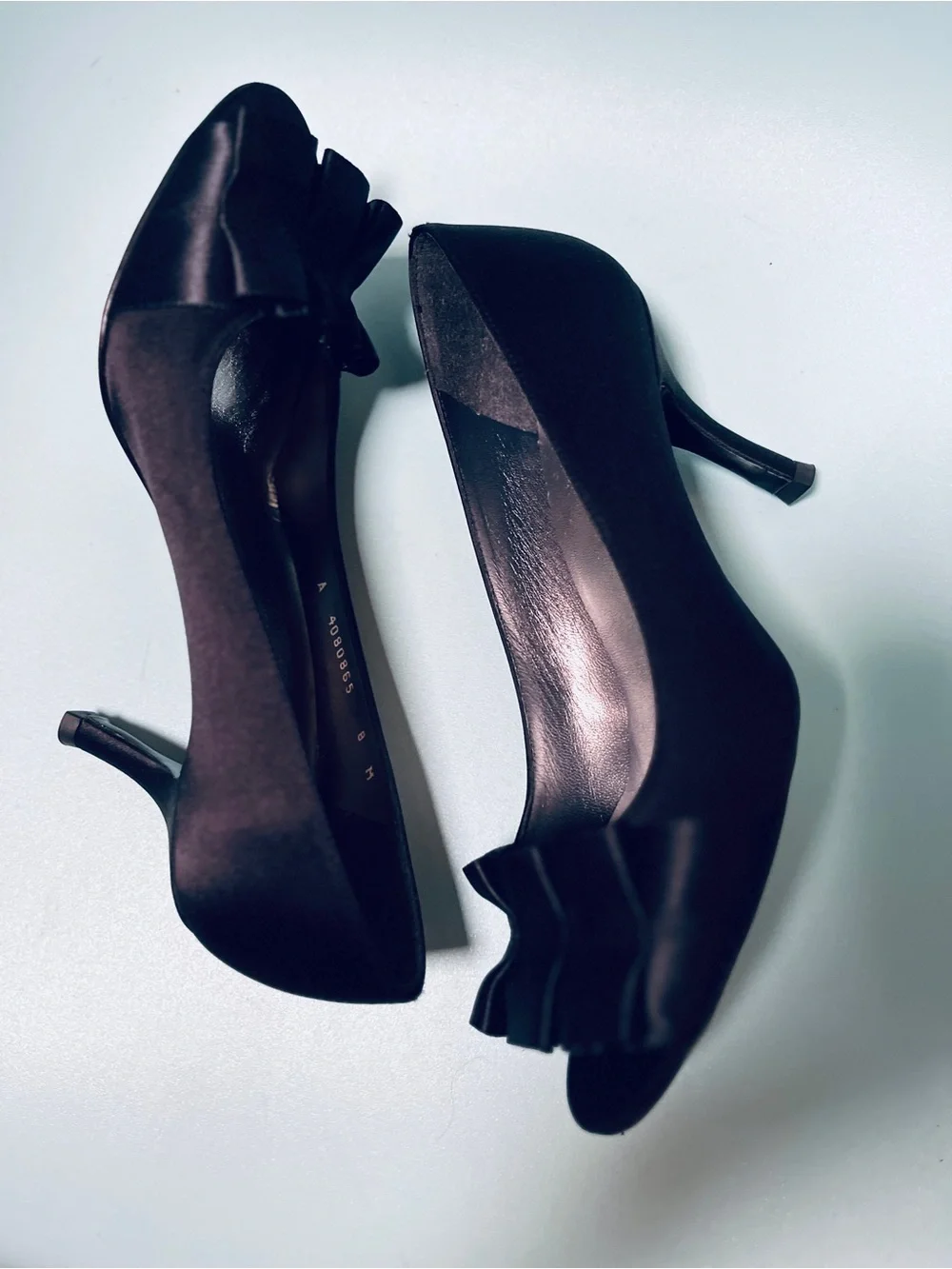 Stuart Weitzman Peep Toe Satin Pumps